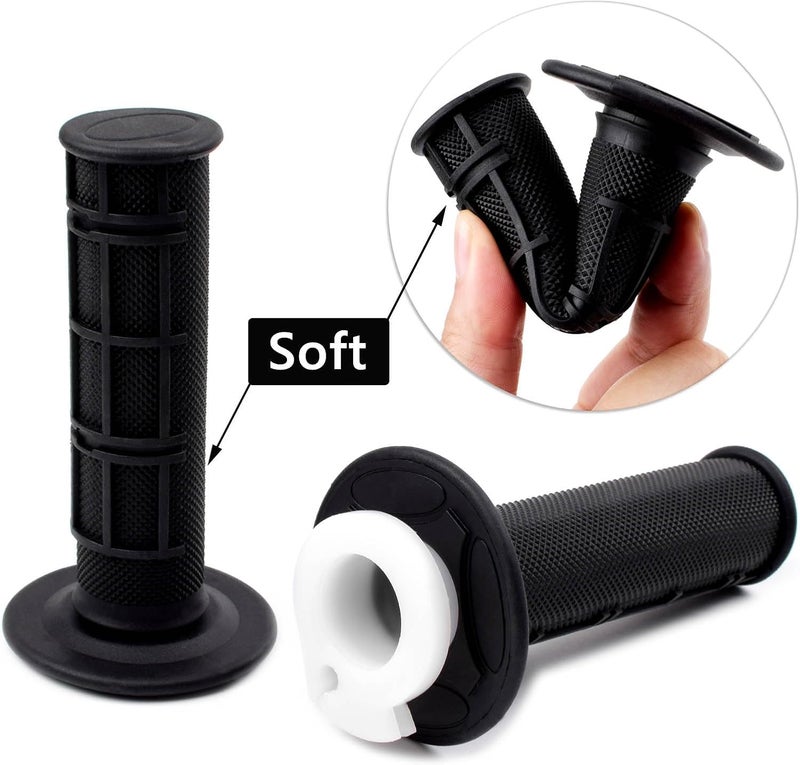 Riyitauto 7/8 22mm Twist Throttle Accelerator Soft Rubber Handle Grips,mini Bike Throttle Assembly for 50cc 90cc 110cc 125cc Mini/Pit/Dirt/ATV Quad Pocket Bike (Black) - Image 2